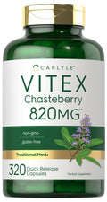 Carlyle Vitex Chasteberry Supplement | 820Mg | 320 Capsules | Vitex Agnus-Castus Fruit For Women | Non-Gmo, Gluten Free