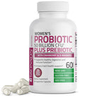 Bronson Women's Probiotic 50 Billion CFU + Prebiotic with Cranberry & D-Mannose Vaginal Health, Healthy Digestion, Immune Function and Urinary Tract Support, Non-GMO, 60 Vegetarian Capsules