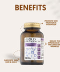 GOLD COLLAGEN Hyaluronic Formula - Collagen Supplements for Women Enhanced with Vitamin D Vitamin C Hyaluronic Acid & Zinc 90 Tablets - Collagen Tablets for Skin Hydration Hair Nail & Joint Care
