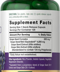 Carlyle Grape Seed Extract 4000mg | 120 Quick Release Capsules | Standardized Extract Complex with Polyphenols | Non-GMO Gluten Supplement
