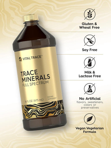 Carlyle Trace Mineral Drops | 16 fl oz | Full Spectrum Minerals Supplement | Vegetarian Non-GMO and Gluten Liquid | by Vital Trace