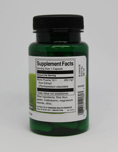 Swanson Muira Puama (10:1) 250 Milligrams 60 Capsules (4 Pack)