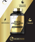 Carlyle Acetyl L-Carnitine HCL | 500mg | 180 Count | Non-GMO and Gluten Supplement