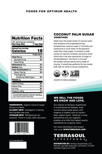 Terrasoul Superfoods Organic Coconut Sugar 2 Lbs - Low Glycemic | Unrefined | Trace Minerals