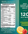 Nature's Bounty Multi Jelly Beans Gummy With Zinc Biotin Vitamins A D E K Daily Support For Whole Body Health Strawberry-Lemonade Flavor 120 Count