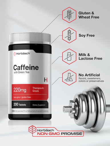 Horbaach Caffeine Pills 200 Tablets 200Mg