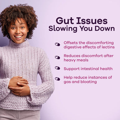 Lectin Defense by GoBiotix Blocker for Interfering Dietary Lectins Aids in Intestinal Health w/ Immune Support Digestive Enzyme Supplement for Women Men NonGMO Gluten Free 60 Caps