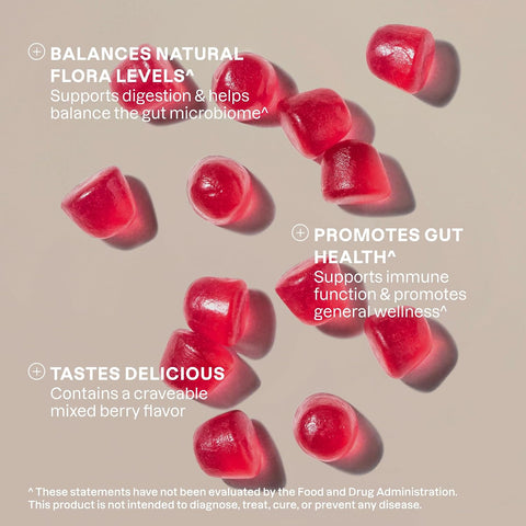 Cliganic Sugar- Probiotics Gummies For Men & Women (5 Billion Cfu 60-Day Supply) - Berry Flavor Vegan Non-Gmo Kosher Gluten- Promotes Digestive Health Balances Gut Microbiome