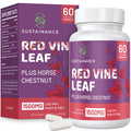 SUSTAINANCE Red Vine Leaf Extract 1400Mg & Horse Chestnut Extract 100Mg Supplement Diet For Leg Vein Circulation Heart Skin (60 Capsules)