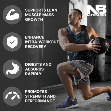 Nutrabio Intra Blast and Pre-Workout Powder - Advanced Electrolyte Performance Drink - Amino Acid Recovery EAA/BCAA Formula - Non-GMO and Gluten - Passion Fruit - 30 Servings