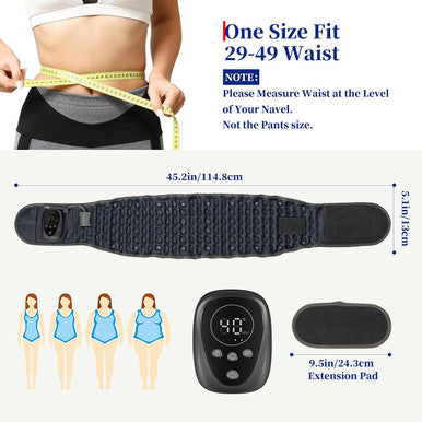 Hongjing Red Light Massage Decompression Belt For Instant Lower Back Pain Relief Pump Up Lumbar Support Brace Inflatable Back Reliever With Electric Pump One Sizes Fits 29-49 Waist