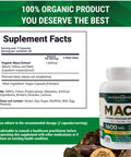 Mother Nature Organic Maca Root Capsules 1600Mg 120 Vegan Capsules Non Gmo Peruvian Yellow Red & Black Maca For Men & Women - Energy Hormone Brain & Weight Well-Being