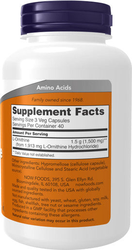 Now Foods L-Ornithine 500mg 60VC