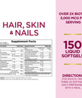 Nature's Bounty Optimal Solutions Extra Strength Hair, Skin & Nails 150 Softgels