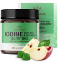 Herbamama Iodine Gummies - Potassium Iodine Zinc & Selenium For Immune Defense & Brain Support - Vegan Non-Gmo Immune Support Supplement - 60 Pectin-Based Apple-Flavored Chews