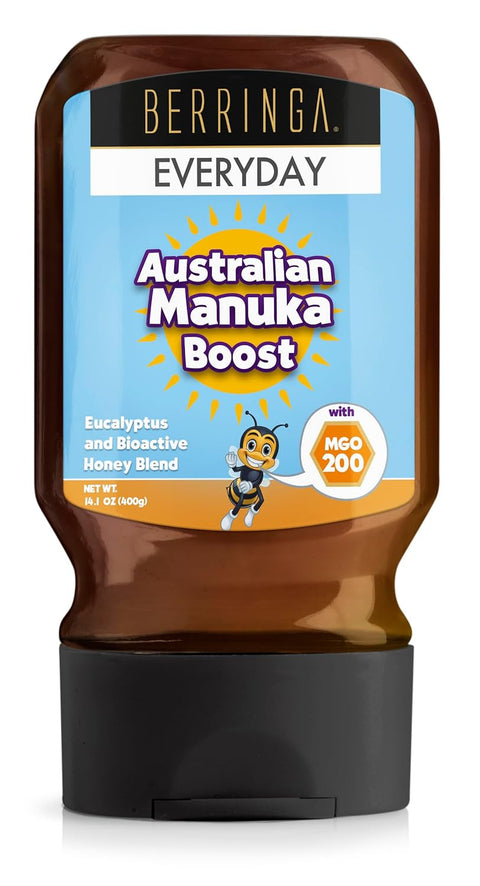 Berringa Manuka Honey Organic MGO 550+ High Strength, Supports General Wellbeing & Digestive Balance - 100% Raw, Pure & Unfiltered, Sustainably Sourced from Australia - (8.82 oz)