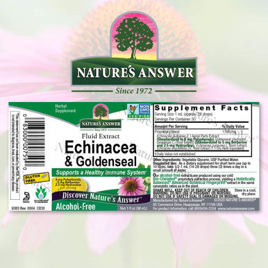 Nature'S Answer Enchinacea & Goldenseal | Supports a Healthy Immune System | Super Concentrated Pure Extract | Alcohol- Gluten- Vegan & Kosher 1oz