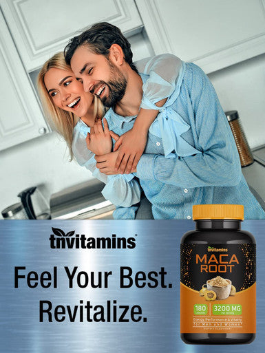 Maca Root Capsules for Women & Men (3200 MG - 180 Capsules) | Peruvian Maca Root Powder Extract Capsules | High Potency Maca Pills | Non-GMO | by TNVitamins
