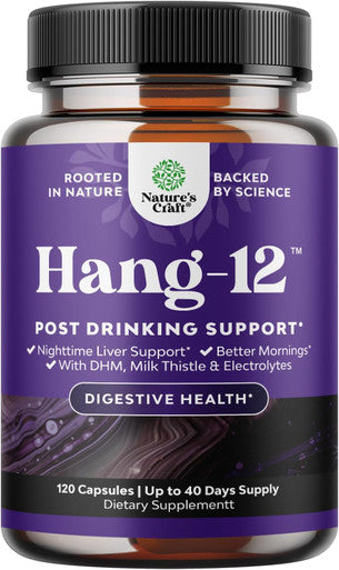 Natures Craft Re-Hydration Pills for After Drinking Recovery - Complete Pre and Post Drinking Liver Detox DHM Supplement with Dihydromyricetin Milk Thistle Extract Prickly Pear & Electrolytes (Up to 40 Servings)