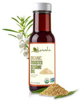 Kevala Organic Toasted Sesame Oil Cold Pressed and Unrefined Oil for Daily Cooking and Baking Made with Top Selection Roasted Sesame Seeds Great for StirFry Vegetables 8 oz Glass Bottle
