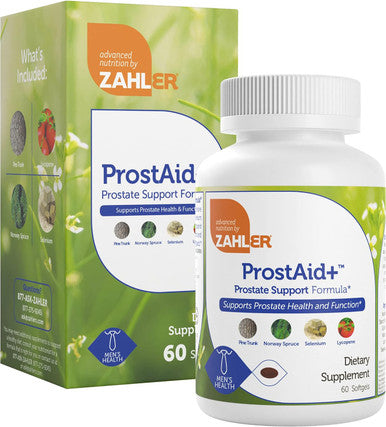Zahler Prostaid+ Prostate Supplements For Men With Lycopene & Norway Spruce For Urine Flow, Prostate Support - Made In Usa, Kosher - Prostate Health Supplements For Men (60 Vegetarian Softgels)