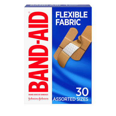 Band-Aid Brand Flexible Fabric Adhesive Bandages Comfortable Sterile Protection & Wound Care for Minor Cuts & Burns Quilt-Aid Technology to Cushion Painful Wounds Assorted Sizes 30 ct