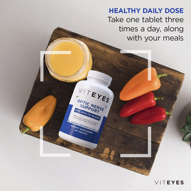 Viteyes Optic Nerve Support Supplement Premium Ocular Nutrition Blend 90 Tablets White