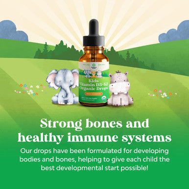Natures Craft Liquid Vitamin D3 Drops for Kids - Organic Vitamin D for Kids and Babies with Vitamin K2 - Vegan Vitamin D3 K2 Kids Vitamins for Immune Support - Liquid Vitamin D Drops for Infants Toddlers and Kids