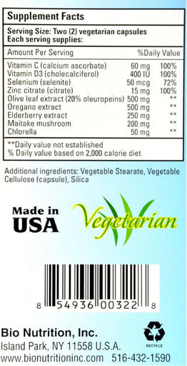 Bio Nutrition, Immune Wellness, Olive & Oregano, 60 vegicaps
