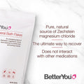 BetterYou Pure and Clean Bath Magnesium Flakes Bath Salts for Muscles, 47% Concentration, 35 Ounce