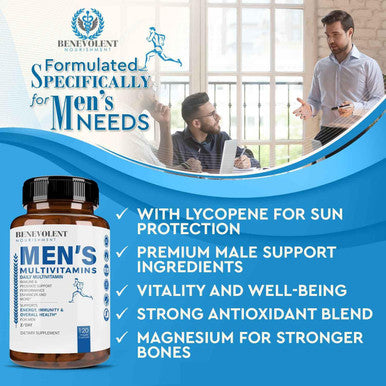 Multivitamin For Men - Supports Energy & Overall Health - Essential Daily Vitamins For Men, Biotin, Magnesium, Zinc & Antioxidant For Immune Health - Non-Gmo Men Multivitamin Supplement, 120 Caps