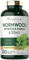 Carlyle Wormwood Capsules 430Mg | Artemisia Annua Herb | 200 Count | Non-Gmo & Gluten Free Supplement
