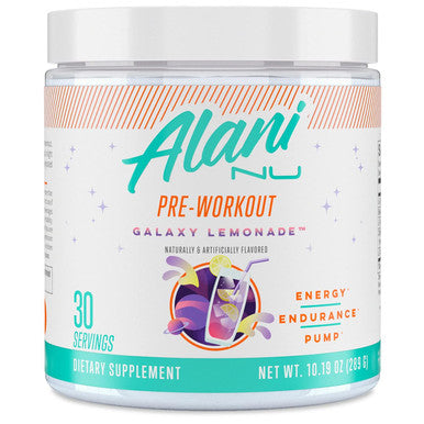 Alani Nu Pre Workout Powder GLAXAY Lemonade, Amino Energy Boost, Endurance Supplement, Sugar Free, 200mg Caffeine, L-Theanine, Beta-Alanine, L-Citrulline, 30 Servings - 10.19 Ounce