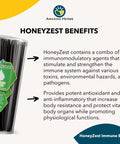 Amazing Herbs Raw Natural Honey - Herbal Honey Infused With Ecea, Elderberry, Garlic, Eucalyptus Extracts & Pure Black Seed Oil, Non Gmo, Gluten Free - Honeyzest Immune Boost Straws, 100 Count