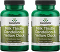 Swanson Milk Thistle Dandelion & Yellow Dock - Herbal Liver Support Supplement - Natural Supplement Helping to Maintain Overall Health & Wellbeing - (120 Capsules) 1 Pack (2 Pack)