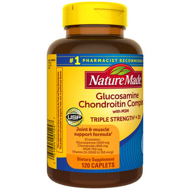 Nature Made Glucosamine Chondroitin Complex With Msm Dietary Supplement For Joint Support 120 Caplets 60 Day Supply