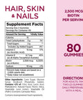Nature's Bounty Optimal Solutions Hair Skin and Nails with Biotin Strawberry Flavored 80 Gummies