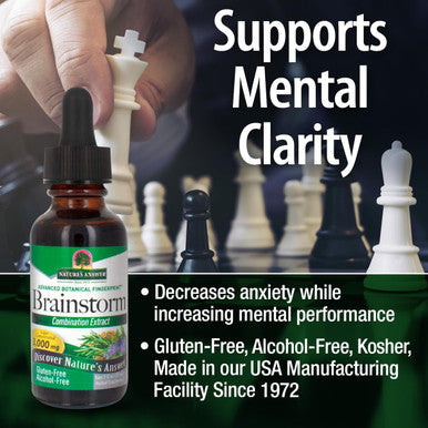 Nature'S Answer Brainstorm 1 Fluid Ounce | Cognitive Support | Alcohol- | Gluten- | Kosher | Single Count