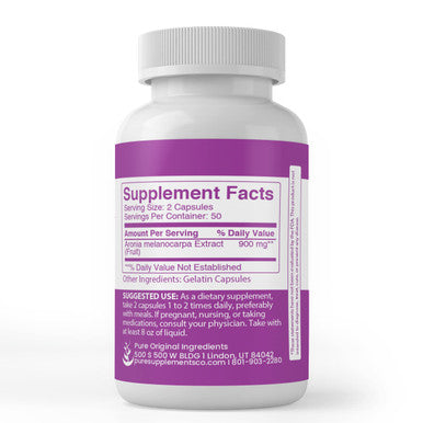 PURE ORIGINAL INGREDIENTS Aronia Berry, (100 Capsules) Chokeberry Extract, Always Pure, No Additives Or Fillers, Lab Verified