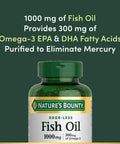 Nature's Bounty Omega 3 Fish Oil Odorless (1000mg, 120 Softgels)