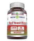 Amazing Formulas Red Yeast Rice 1200Mg Per Serving Capsules Supplement | Non-Gmo | Gluten Free | Made In Usa (180 Count)