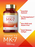 Carlyle Vitamin K2 MK7 100 mcg | 150 Softgels | Non-GMO Gluten Supplement