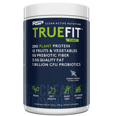 Vegan AminoLean Pre Workout Energy (Acai 25 Servings) with TrueFit Vegan Protein Powder (Creamy Vanilla 2 LB)