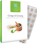 Healthspan Ginkgo & Ginseng | 120 Tablets | Ginkgo Biloba | Panax Ginseng Extracts | Iodine | Vitamin B3 | Vitamin B5 | Vegan