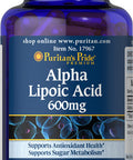 Puritans Pride Alpha Lipoic 600 Mg, 120 Count