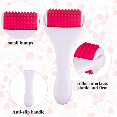 2 Pcs Muscle Roller Stick Fascia Body Cellulite Face Muscle Massage Roller Manual Massage Tools For Muscles Relief Neck Arm Back Leg Body Roller Deep Trigger Points Release Roller (White, Rosy)