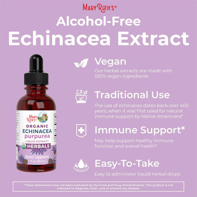 Maryruth Organics Herbal Supplement Drop | Immune Support | USDA Echinacea Purpurea Liquid | Immune Support | Skin Health | Vegan | Non-GMO | Gluten | 1 Fl Oz