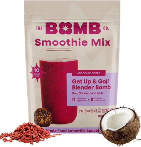 The Bomb Co. Blender Bomb, Peanut Butter Blast, Superfood Smoothie Mix with Chia Seeds, Hemp Seeds, Peanuts, & Amino Acids for Antioxidants, Gluten Free, High Fiber, 10 Servings