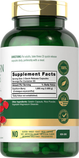 Carlyle Hawthorn Berry Capsules | 1695Mg | 250 Capsules | Vegetarian, Non-Gmo, Gluten Free Extract