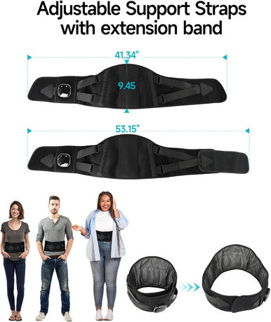 Heating Pad For Back Alljoy Cordless Lower Back Massager With Heat, Birthday Christmas Gifts For Dad Men Women Mom, 3 Heating Levels & 5 Massage Mode, 30Mins Auto-Off, 53Inch
